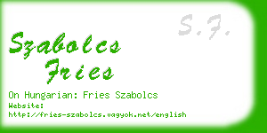szabolcs fries business card